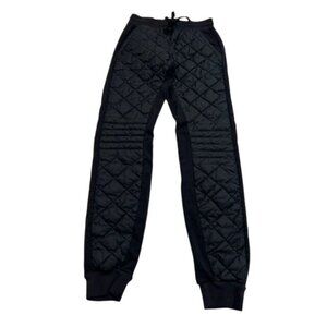 ALO Yoga Airbrush Winter Warm High-Waist Moto Puffer Pant in Black